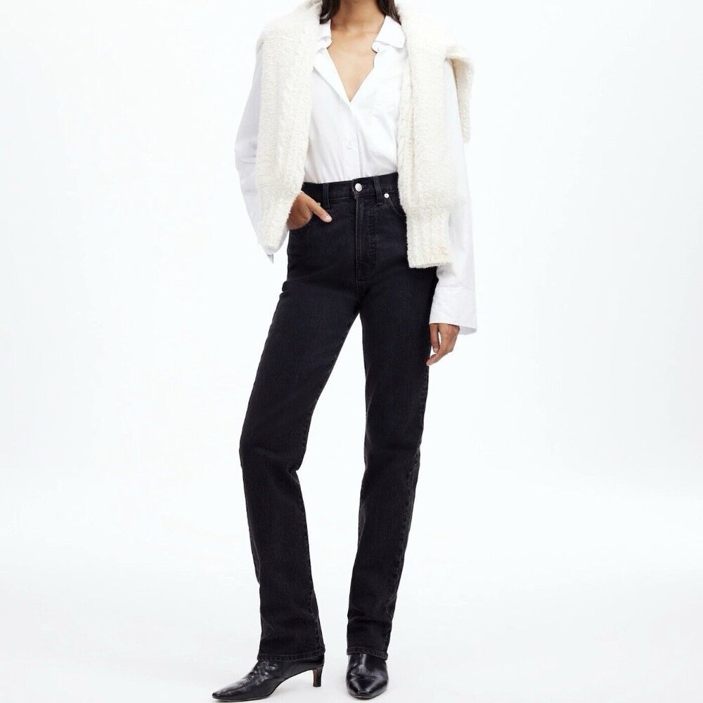 Madewell Black Straight Leg Jeans